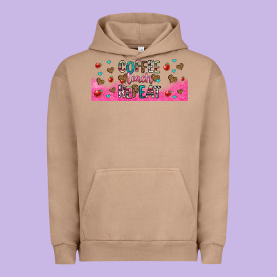 Coffee Teach Repeat Teacher Libbey Glass Urban Hoodie Designed By Hra Design Shop