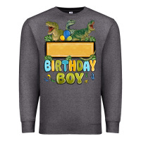 Charcoal Heather customized dinosaur birthday boy Premium Sweatshirt - MaliasSmallBusiness