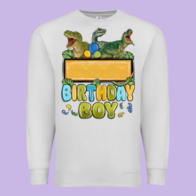 Premium Sweatshirt customized dinosaur birthday boy