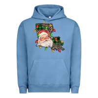 Pigment Pebble Blue Louisiana map christmas santa Urban Hoodie - FaDigitalArtStudio