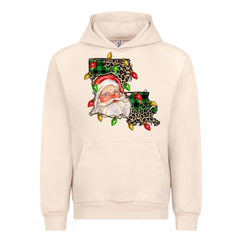 Louisiana Map Christmas Santa Urban Hoodie by FaDigitalArtStudio | Teevron