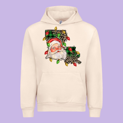 Louisiana Map Christmas Santa Urban Hoodie Designed By Fadigitalartstudio