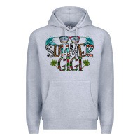 Heather Grey summer gigi Premium Hoodie - CowhideDigitalArt