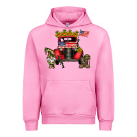 Fuchsia Pink america soldier truck Urban Hoodie - CowhideDigitalArt