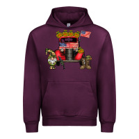 Mauve Wine america soldier truck Urban Hoodie - CowhideDigitalArt