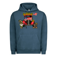 Pigment Midnight Navy america soldier truck Urban Hoodie - CowhideDigitalArt