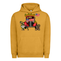 Pigment Peanut Butter america soldier truck Urban Hoodie - CowhideDigitalArt