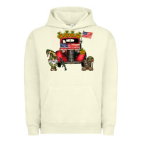 Pigment Pistachio america soldier truck Urban Hoodie - CowhideDigitalArt