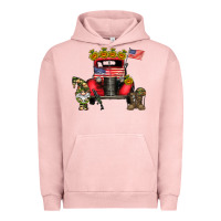 Pigment Salmon america soldier truck Urban Hoodie - CowhideDigitalArt