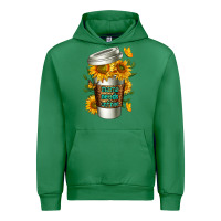 Emerald Mama Needs Coffee Cup Urban Hoodie - FaDigitalArtStudio