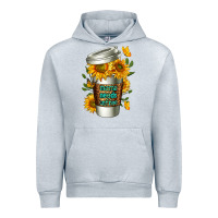 Heather Grey Mama Needs Coffee Cup Urban Hoodie - FaDigitalArtStudio
