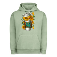 Pigment Oil Green Mama Needs Coffee Cup Urban Hoodie - FaDigitalArtStudio