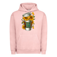 Pigment Salmon Mama Needs Coffee Cup Urban Hoodie - FaDigitalArtStudio