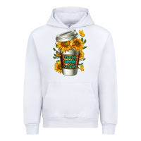 White Mama Needs Coffee Cup Urban Hoodie - FaDigitalArtStudio
