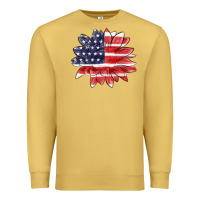 Antique Gold american flag sunflower Premium Sweatshirt - MaliasSmallBusiness