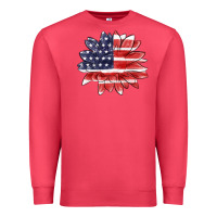 Cardinal american flag sunflower Premium Sweatshirt - MaliasSmallBusiness