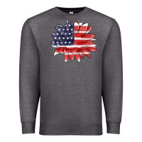 Charcoal Heather american flag sunflower Premium Sweatshirt - MaliasSmallBusiness