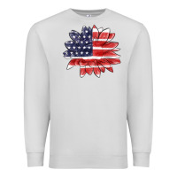 Dove Grey american flag sunflower Premium Sweatshirt - MaliasSmallBusiness