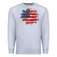 Heather Grey american flag sunflower Premium Sweatshirt - MaliasSmallBusiness