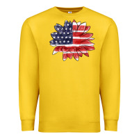 Lemon american flag sunflower Premium Sweatshirt - MaliasSmallBusiness
