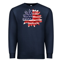 Navy american flag sunflower Premium Sweatshirt - MaliasSmallBusiness
