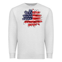 Oatmeal Heather american flag sunflower Premium Sweatshirt - MaliasSmallBusiness