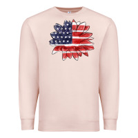 Pale Pink american flag sunflower Premium Sweatshirt - MaliasSmallBusiness
