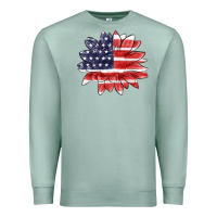 Seafoam american flag sunflower Premium Sweatshirt - MaliasSmallBusiness