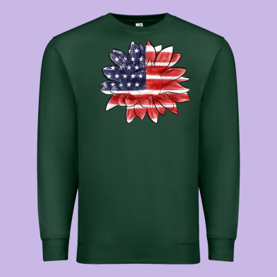 Premium Sweatshirt american flag sunflower