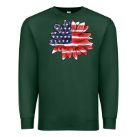 Sports Green american flag sunflower Premium Sweatshirt - MaliasSmallBusiness