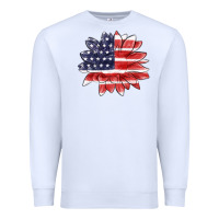 White american flag sunflower Premium Sweatshirt - MaliasSmallBusiness
