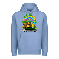 Colony Blue st patricks shamrock gold beer truck Premium Hoodie - FaDigitalArtStudio