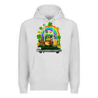 Dove Grey st patricks shamrock gold beer truck Premium Hoodie - FaDigitalArtStudio