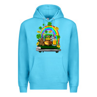 Ocean Blue st patricks shamrock gold beer truck Premium Hoodie - FaDigitalArtStudio