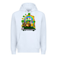 White st patricks shamrock gold beer truck Premium Hoodie - FaDigitalArtStudio