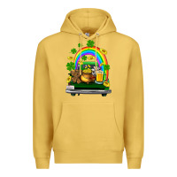Antique Gold st patricks shamrock gold beer truck Premium Hoodie - FaDigitalArtStudio
