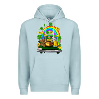 Blue Mist st patricks shamrock gold beer truck Premium Hoodie - FaDigitalArtStudio