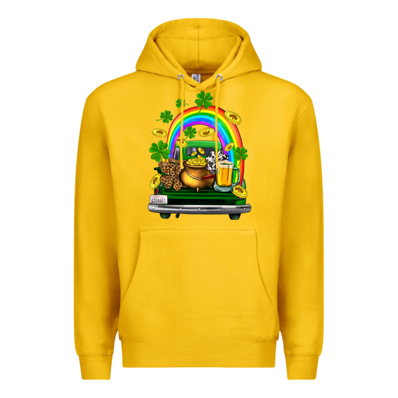 St Patricks Shamrock Gold Beer Truck Premium Hoodie by FaDigitalArtStudio | Teevron