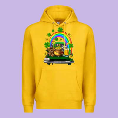 St Patricks Shamrock Gold Beer Truck Premium Hoodie Designed By Fadigitalartstudio