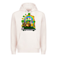 Pale Pink st patricks shamrock gold beer truck Premium Hoodie - FaDigitalArtStudio