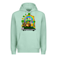 Seafoam st patricks shamrock gold beer truck Premium Hoodie - FaDigitalArtStudio