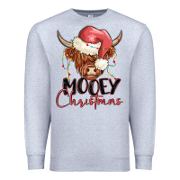 Heather Grey mooey christmas Premium Sweatshirt - MaliasSmallBusiness