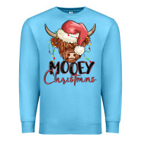 Ocean Blue mooey christmas Premium Sweatshirt - MaliasSmallBusiness