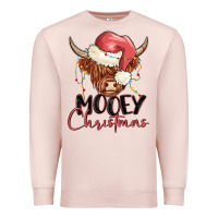 Pale Pink mooey christmas Premium Sweatshirt - MaliasSmallBusiness