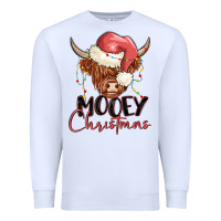 White mooey christmas Premium Sweatshirt - MaliasSmallBusiness