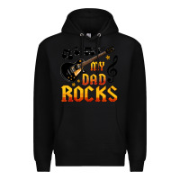 Black my dad rocks Premium Hoodie - HRA Design Shop