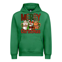 Emerald Merry Christmas Coffee Cups Urban Hoodie - FaDigitalArtStudio