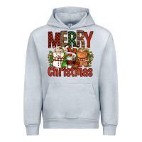 Heather Grey Merry Christmas Coffee Cups Urban Hoodie - FaDigitalArtStudio