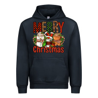 Navy Merry Christmas Coffee Cups Urban Hoodie - FaDigitalArtStudio