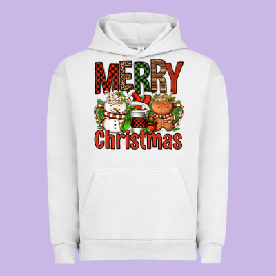 Merry Christmas Coffee Cups Urban Hoodie Designed By Fadigitalartstudio